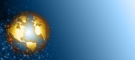 Best Internet Concept. Globe, glowing lines on technological background. Electronics, WiFi, rays, symbols Internet, television, mobile and satellite communications. Technology 3D illustrationの写真素材