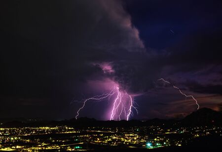 Lightning strikes over SE Arizona