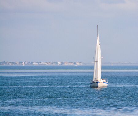 A sail boat on Tampa Bay in Saint Petersburg, Florida