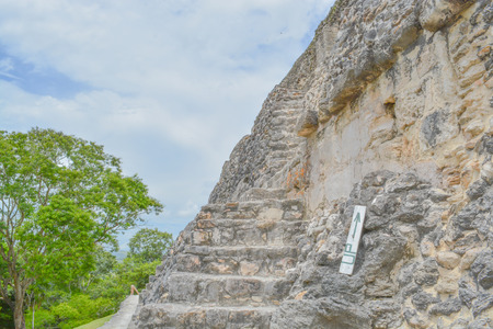 Visiting the Mayan ruins in Belize on vacation.のeditorial素材