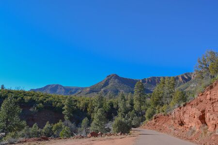 The Mogollon Rim mountain range in Tonto National Forest. Near Payson, Gila County, Arizona USAの写真素材