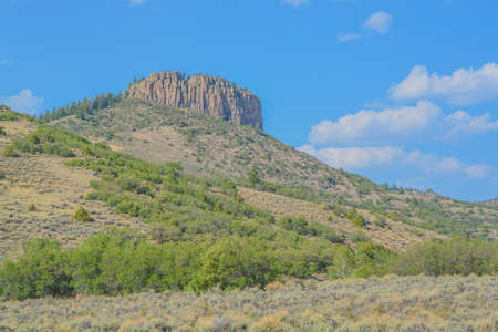 Beautiful view of the Mesa in the Curecanti National Recreation Area in Coloradoの写真素材