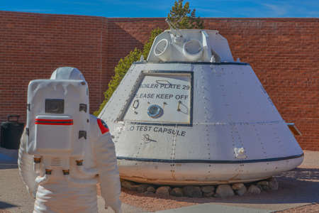 NASA used this Apollo Test Capsule in the Meteor Crater Natural Monument before the Astronauts went to spaceのeditorial素材