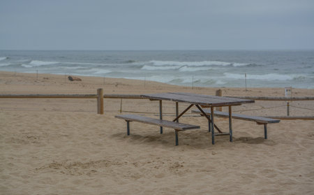The sands of Rancho Guadalupe Dunes Preserve on the Pacific Ocean, Santa Barbara County, California