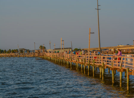The Fishing Pier in Coden, Mobile County, Alabamaのeditorial素材