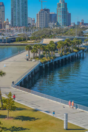 The New St. Pete Pier on Tampa Bay in St. Petersburg, Floridaの写真素材