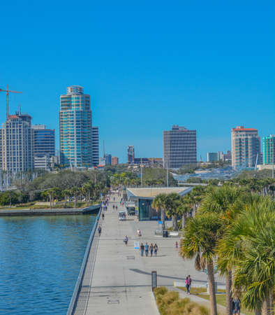 The New St. Pete Pier on Tampa Bay in St. Petersburg, Floridaの写真素材