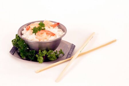 rice and prawnsの写真素材