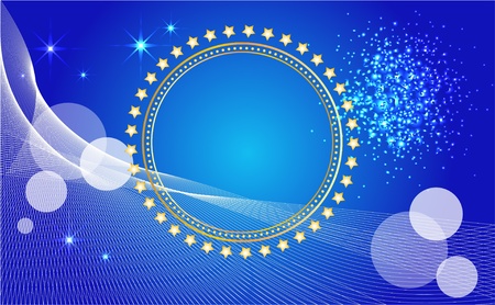 Abstract  background   with banner and stars.のイラスト素材