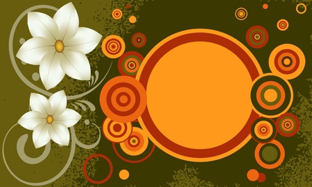 Grunge background with flowers. illustration.のイラスト素材