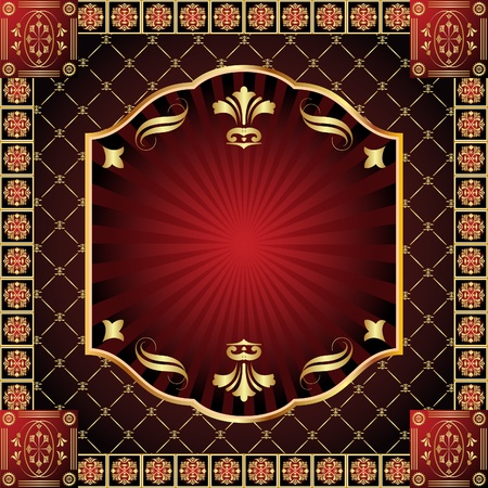 Golden vintage template for your text.  illustration.のイラスト素材
