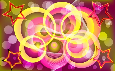Abstract colorful circle & star design. Vector illustration. のイラスト素材