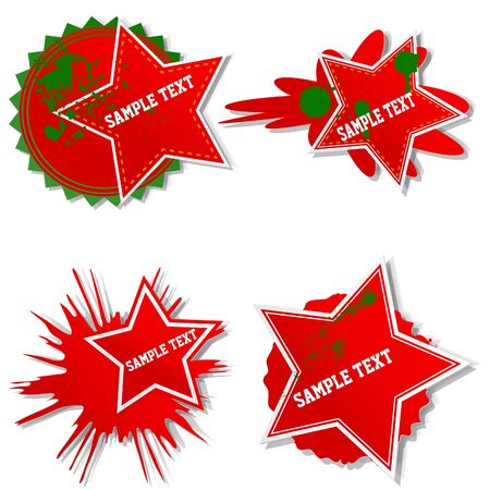 Set of Stylish grunge bubbles stickers. Vector. のイラスト素材