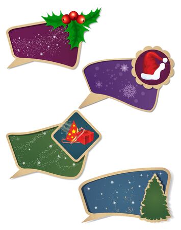 Set of vector Christmas gift  tag.のイラスト素材