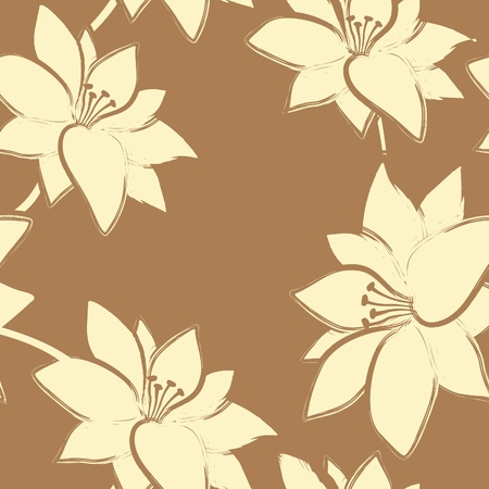Vector floral seamless  pattern  with grunge style .のイラスト素材
