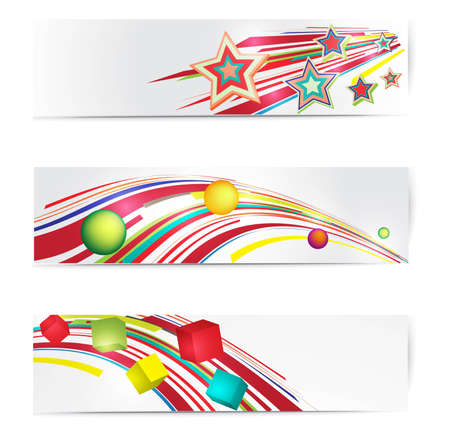 Abstract colorful web banner set  Vector illustration のイラスト素材