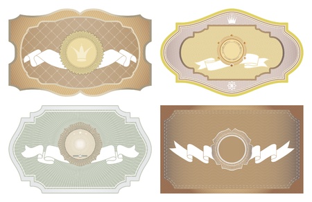Vector set of vintage framed ornate labels のイラスト素材
