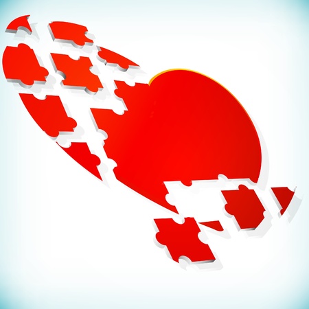 abstract background with puzzle heart のイラスト素材