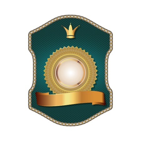 Golden vector vintage template-emblem and heraldry antique style のイラスト素材