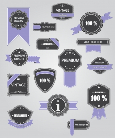 Premium Quality Labels with retro design のイラスト素材