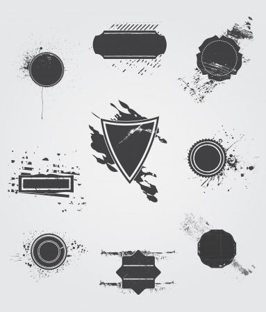 Set  of  old dark  vintage grunge label のイラスト素材