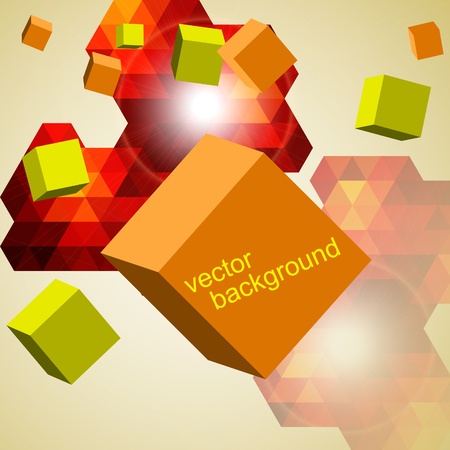 Abstract vector  background of 3d cubes のイラスト素材