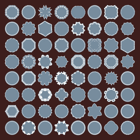 Set of vintage design elements-vector badge shapes.のイラスト素材