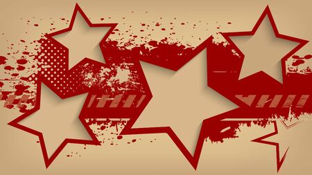 Abstract grunge background with stars. Vector illustration.のイラスト素材
