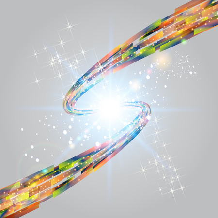 Abstract futuristic background with bent lines. Vector illustration.のイラスト素材