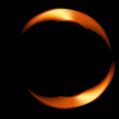 Abstract fiery shape circle on a dark background. Vector illustration.のイラスト素材