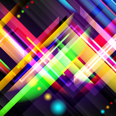 Digitally generated image of colorful light and stripes. Vector illustration.のイラスト素材