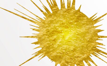 Golden Bright Glowing Explosion Vector Background.  Emblem Logo Concept.のイラスト素材