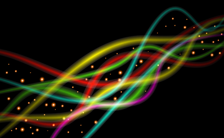 Abstract glowing colorful background with  blurred light curves. Vector illustration.のイラスト素材