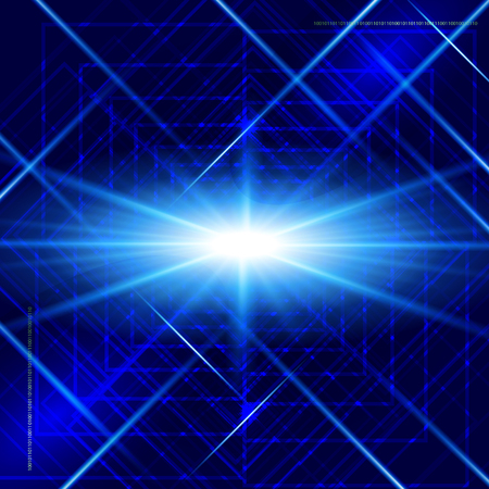 Abstract technology background - computer-generated image. Geometry design:  portal of luminous  lines. Digital technology concept. Vector illustration.のイラスト素材