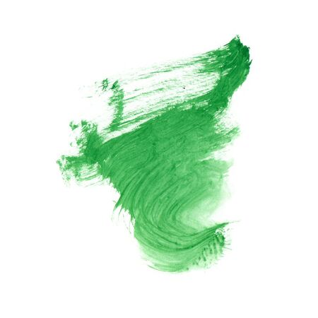 green gouashe paint drawn with brush stroke typhoon shapeの写真素材