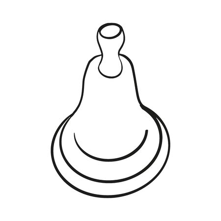 school bell outline doodle drawing black and white solatedのイラスト素材