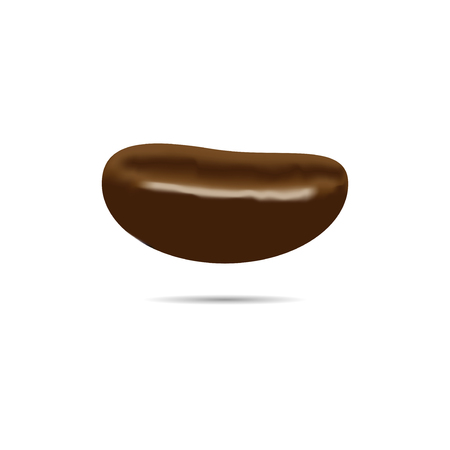 Coffee bean drawn on white background. Vector illustration. Mesh.のイラスト素材