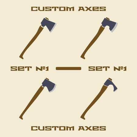 Axe silhouette icon set. Design template vector illustration.のイラスト素材