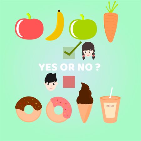 Healthy by eating fruits and vegetablesのイラスト素材