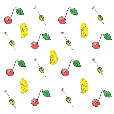 Vecror fresh fruit pattern.のイラスト素材