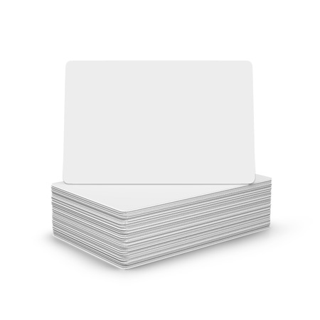 Business cards on white background. Mock upの写真素材