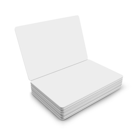 Business cards on white background. Mock upの写真素材