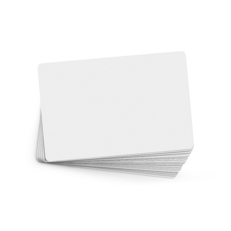 Business cards on white background. Mock upの写真素材
