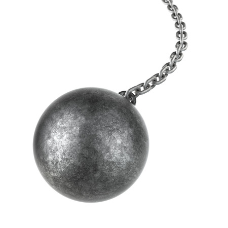 Wrecking ball isolated on a white background の写真素材