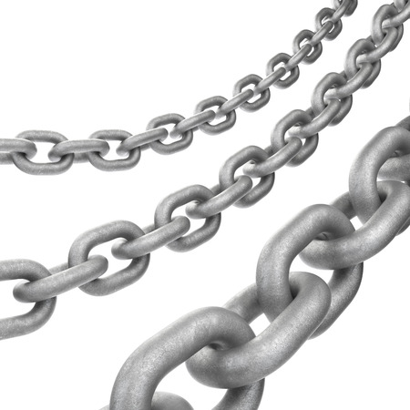 Metal chain isolated on a white background の写真素材