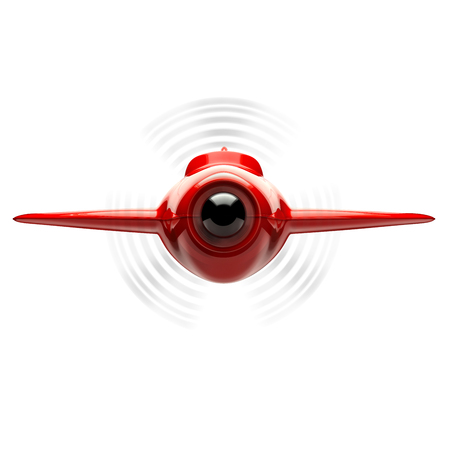 Red airplane in isolated