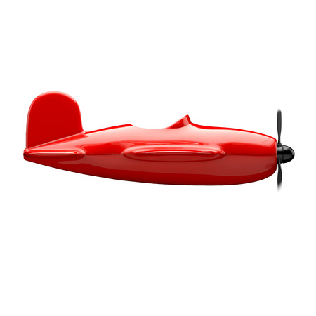 Red airplane in isolated