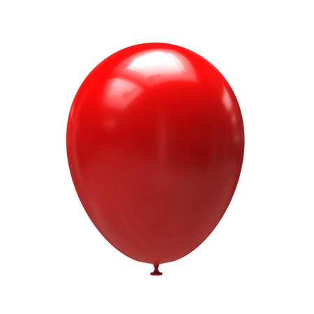 Red balloon isolated on white background. 3d illustrationの写真素材