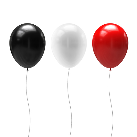 Set of balloons isolated on white background. 3d illustrationの写真素材