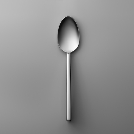 Spoon on black backgroundの写真素材